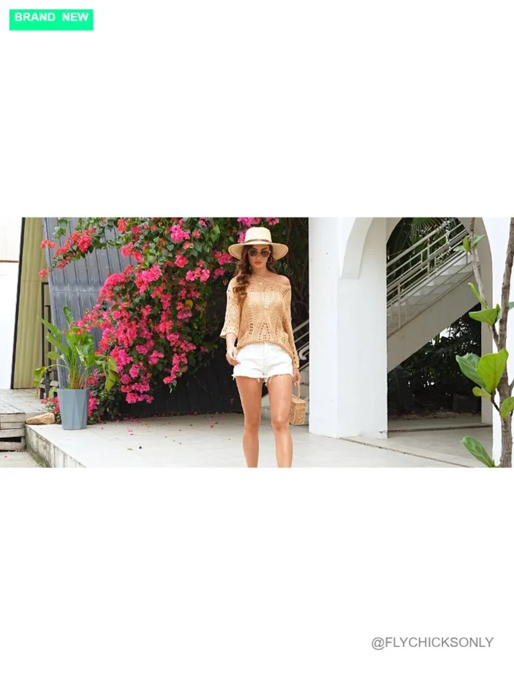 Women Crochet Hollow Out Cover Up Beach Swim Top